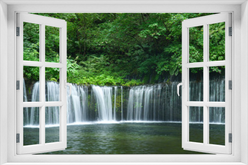 Fototapeta Naklejka Na Ścianę Okno 3D - 夏の白糸の滝