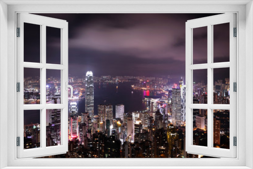 Fototapeta Naklejka Na Ścianę Okno 3D - Hong Kong central district skyline