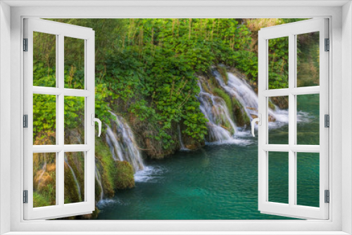 Fototapeta Naklejka Na Ścianę Okno 3D - Waterfall, Plitvice Lakes National Park and UNESCO World Heritage cite, Croatia