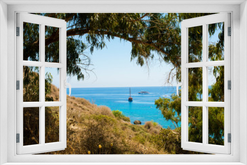 Fototapeta Naklejka Na Ścianę Okno 3D -  clear blue sea and rocks near protaras cyprus