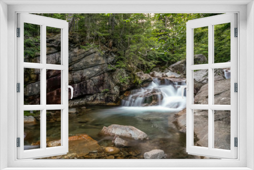 Fototapeta Naklejka Na Ścianę Okno 3D - Small falls in Pemigewasset River, Franconia Notch State Park, White Mountains, NH