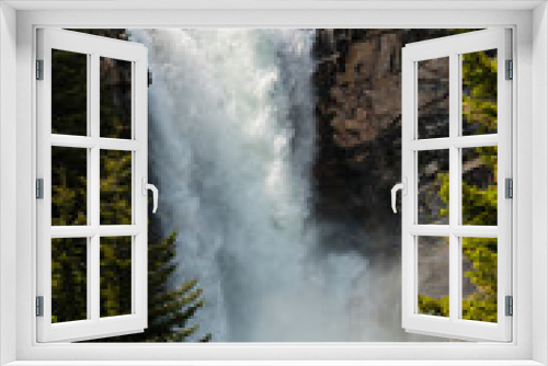 Fototapeta Naklejka Na Ścianę Okno 3D - Trick Falls Hiding Behind Red Eagle Falls, Glacier National Park