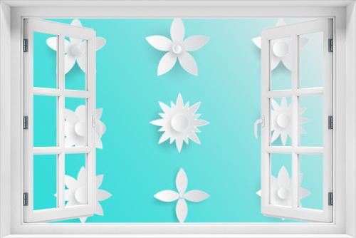 Fototapeta Naklejka Na Ścianę Okno 3D - Paper art flowers isolated element
