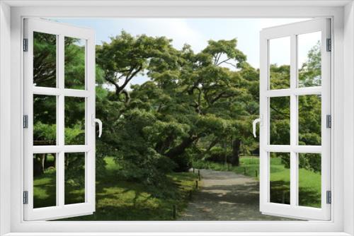 Fototapeta Naklejka Na Ścianę Okno 3D - 都会の日本庭園、東京