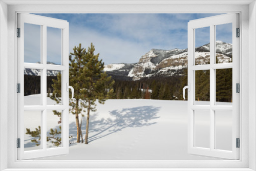 Fototapeta Naklejka Na Ścianę Okno 3D - Yellowstone National Park in Winter, Absorka Mountains