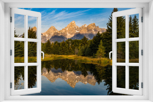 Fototapeta Naklejka Na Ścianę Okno 3D - USA, Wyoming, Grand Teton National Park, reflections