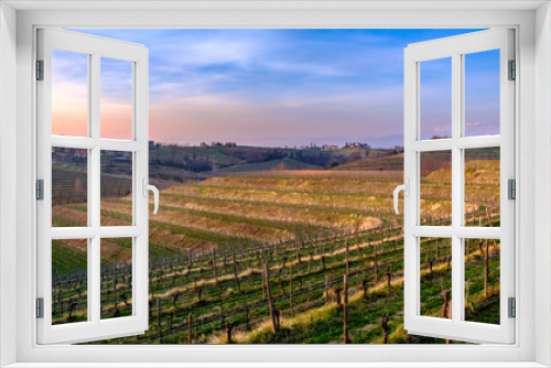 Fototapeta Naklejka Na Ścianę Okno 3D - Spring sunset in the vineyards of Collio Friulano