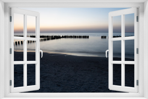 Fototapeta Naklejka Na Ścianę Okno 3D - Sunset on the beach at Baltic Sea