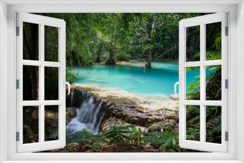 Fototapeta Naklejka Na Ścianę Okno 3D - Kuang Si waterfall in Laos