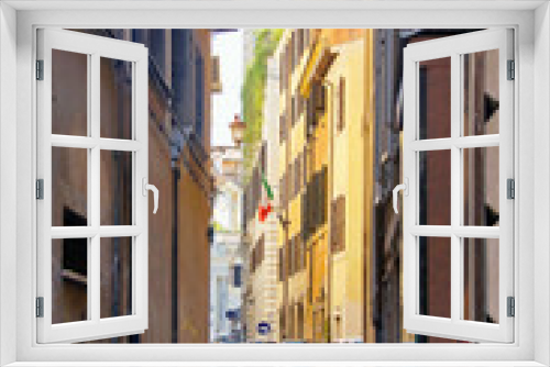 Fototapeta Naklejka Na Ścianę Okno 3D - photo of narrow alleys of the old city in the center of Rome