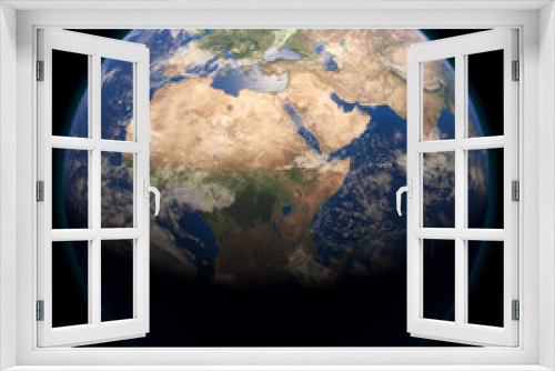 Fototapeta Naklejka Na Ścianę Okno 3D - High resolution 3d render  of planet Earth from space.