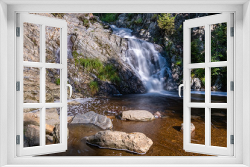 Fototapeta Naklejka Na Ścianę Okno 3D - Wasserfall, Langzeitbelichtung