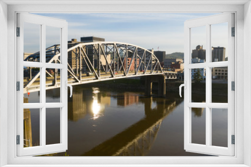 Fototapeta Naklejka Na Ścianę Okno 3D - South Side Bridge over Kanawha River Charleston West Virginia State Capitol