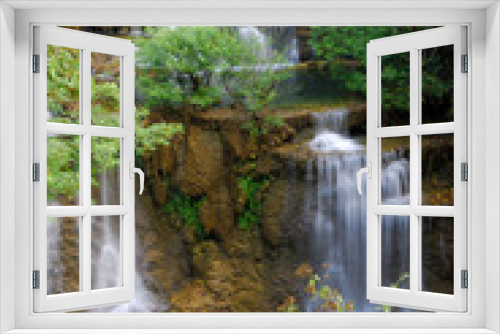 Fototapeta Naklejka Na Ścianę Okno 3D - Waterfall in deep forest