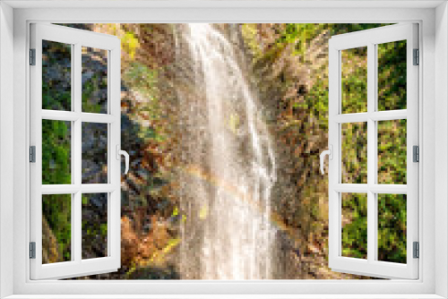 Fototapeta Naklejka Na Ścianę Okno 3D - Waterfall Pesegh or Pesech in Brinzio, Valcuvia, province of Varese, Italy.