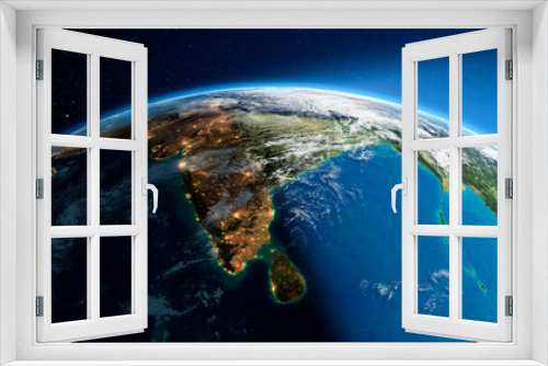 Fototapeta Naklejka Na Ścianę Okno 3D - Detailed Earth. India and Sri Lanka