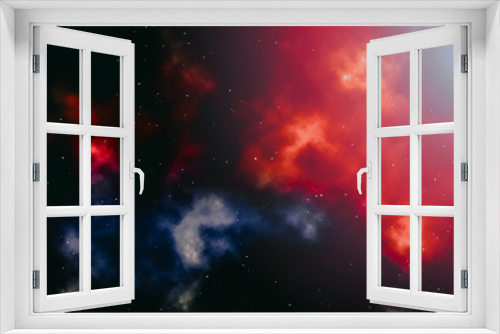 Fototapeta Naklejka Na Ścianę Okno 3D - Dark Red Universe milky way space galaxy with stars and nebula for background. - Illustration