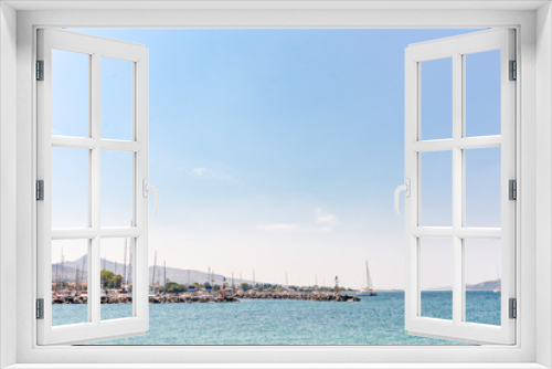 Fototapeta Naklejka Na Ścianę Okno 3D - Greece. View of famous and picturesque port of Aegina island, Saronic gulf. Summer