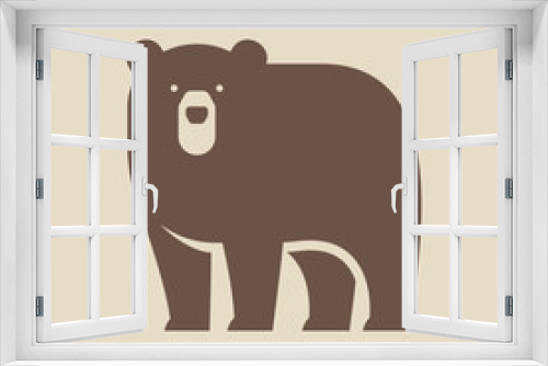 Fototapeta Naklejka Na Ścianę Okno 3D - Bear logo. Icon design. Template elements