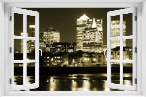 Fototapeta Naklejka Na Ścianę Okno 3D - Canary Wharf by night