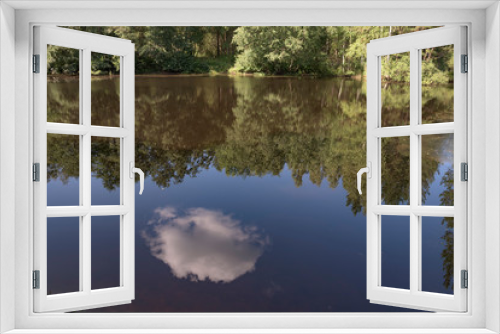 Fototapeta Naklejka Na Ścianę Okno 3D - Clean forest lake.