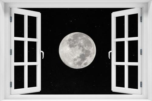 Fototapeta Naklejka Na Ścianę Okno 3D - Full moon with little stars in the dark night.