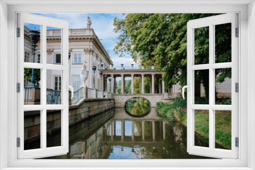 Fototapeta Naklejka Na Ścianę Okno 3D - Palace on the water in Lazienki park (Royal Baths park) on Warsaw, Poland