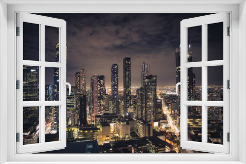 Fototapeta Naklejka Na Ścianę Okno 3D - Melbourne City Skyline at night