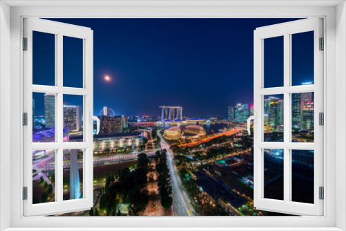 Fototapeta Naklejka Na Ścianę Okno 3D - Singapore Skyline at magic hour