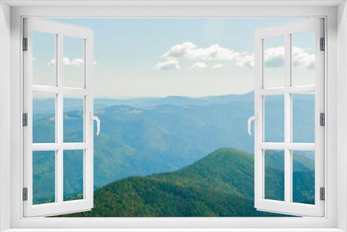 Panorama of Carpathian mountains in summer sunny day ,Travel at Ukraine. Beauty of nature concept.