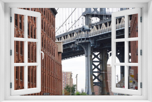 Fototapeta Naklejka Na Ścianę Okno 3D - Dumbo and Manhattan Bridge