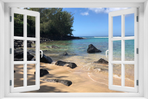 Fototapeta Naklejka Na Ścianę Okno 3D - Kauai Beach North Coast
