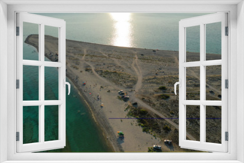 Fototapeta Naklejka Na Ścianę Okno 3D - Aerial drone view of iconic Possidi sandy beach, paradise cape and Peninsula in Kassandra, Halkidiki, North Greece