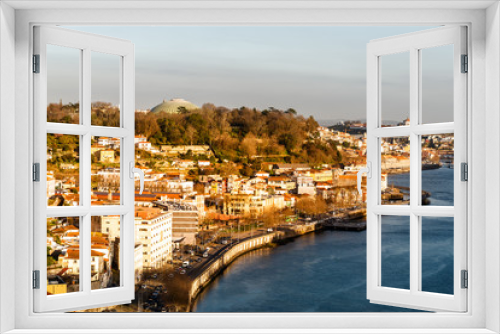 Fototapeta Naklejka Na Ścianę Okno 3D - sunset on Douro river in Porto, Portugal
