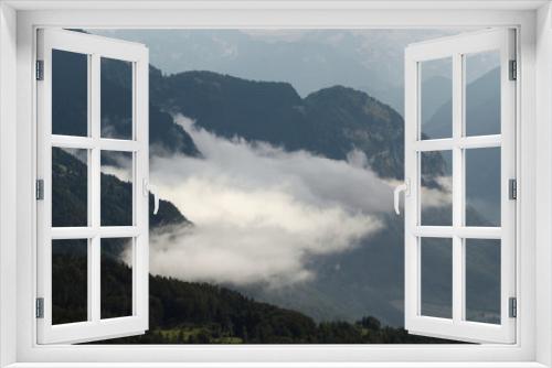 Fototapeta Naklejka Na Ścianę Okno 3D - Mountain And Clouds