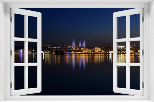 Fototapeta Naklejka Na Ścianę Okno 3D - Evening Baku with a view from the boulevard.Azerbaijan