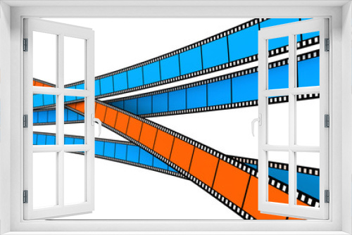 Fototapeta Naklejka Na Ścianę Okno 3D - Two blue and one orange Film