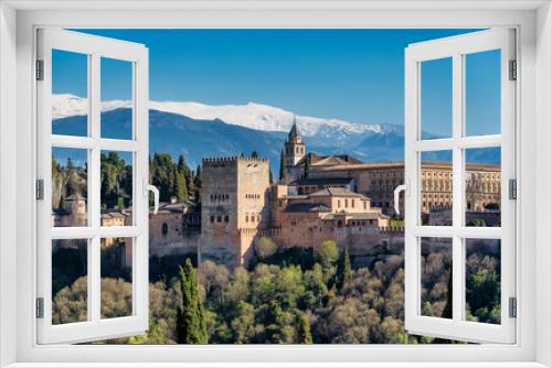 View of Alhambra Palace in Granada, Spain in Europe