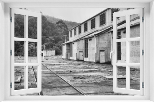 Fototapeta Naklejka Na Ścianę Okno 3D - Film image of an abandoned industrial site