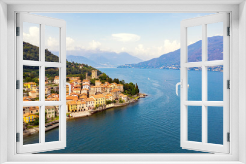 Fototapeta Naklejka Na Ścianę Okno 3D - Lago di Como (IT) - Santa Maria Rezzonico - vista aerea 