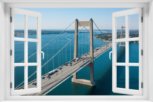 Fototapeta Naklejka Na Ścianę Okno 3D - New Little Belt Bridge in Denmark