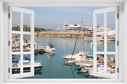 Fototapeta Naklejka Na Ścianę Okno 3D - Sail boats and yachting in the Marina of Antibes, Port Vauban, one of the biggest marina in Europe located in the west of the city of nice, French Riviera, France