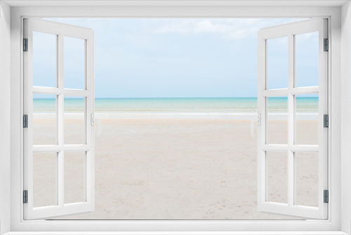 Fototapeta Naklejka Na Ścianę Okno 3D - Beautiful beach clear sea and sand with free space. ( Panorama Ratio )