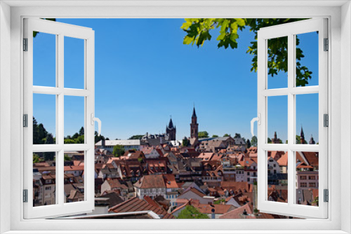 Fototapeta Naklejka Na Ścianę Okno 3D - Blick über die Altstadt von Weinheim an der Bergstraße in Baden-Württemberg, Deutschland 