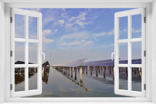 Fototapeta Naklejka Na Ścianę Okno 3D - Solar panels green energy