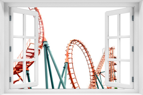 Fototapeta Naklejka Na Ścianę Okno 3D - roller coaster on white backgroung