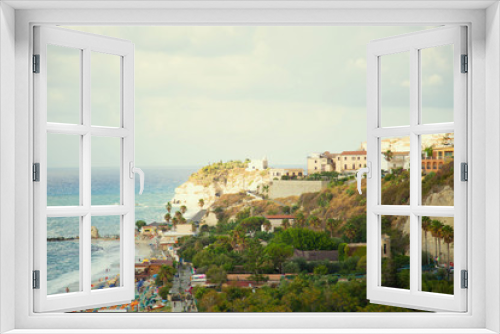 Fototapeta Naklejka Na Ścianę Okno 3D - Tropea von Oben, mit Isola d Maria