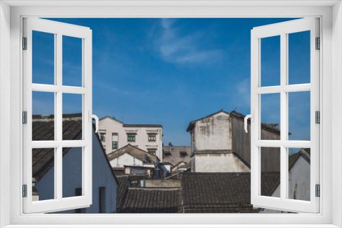 Fototapeta Naklejka Na Ścianę Okno 3D - Rooftops of traditional Chinese houses in Nanxun, Zhejiang, China