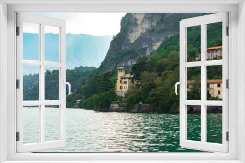 Fototapeta Naklejka Na Ścianę Okno 3D - Beautiful landscape on the lake Como Italy