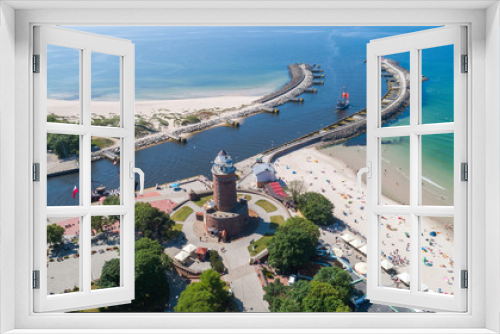 Fototapeta Naklejka Na Ścianę Okno 3D - Kołobrzeg – piękne miasto i uzdrowisko nad Morzem Bałtyckim z lotu ptaka